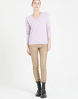 Pure Cashmere Open Knit V-Neck Sweater (Lilly 27)