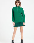 Pure Cashmere Rib Knit Funnel Neck Sweater w/Zip (Lilly 28)
