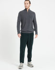 Pure Cashmere Funnel Neck Sweater w/Zip (Zach 2)
