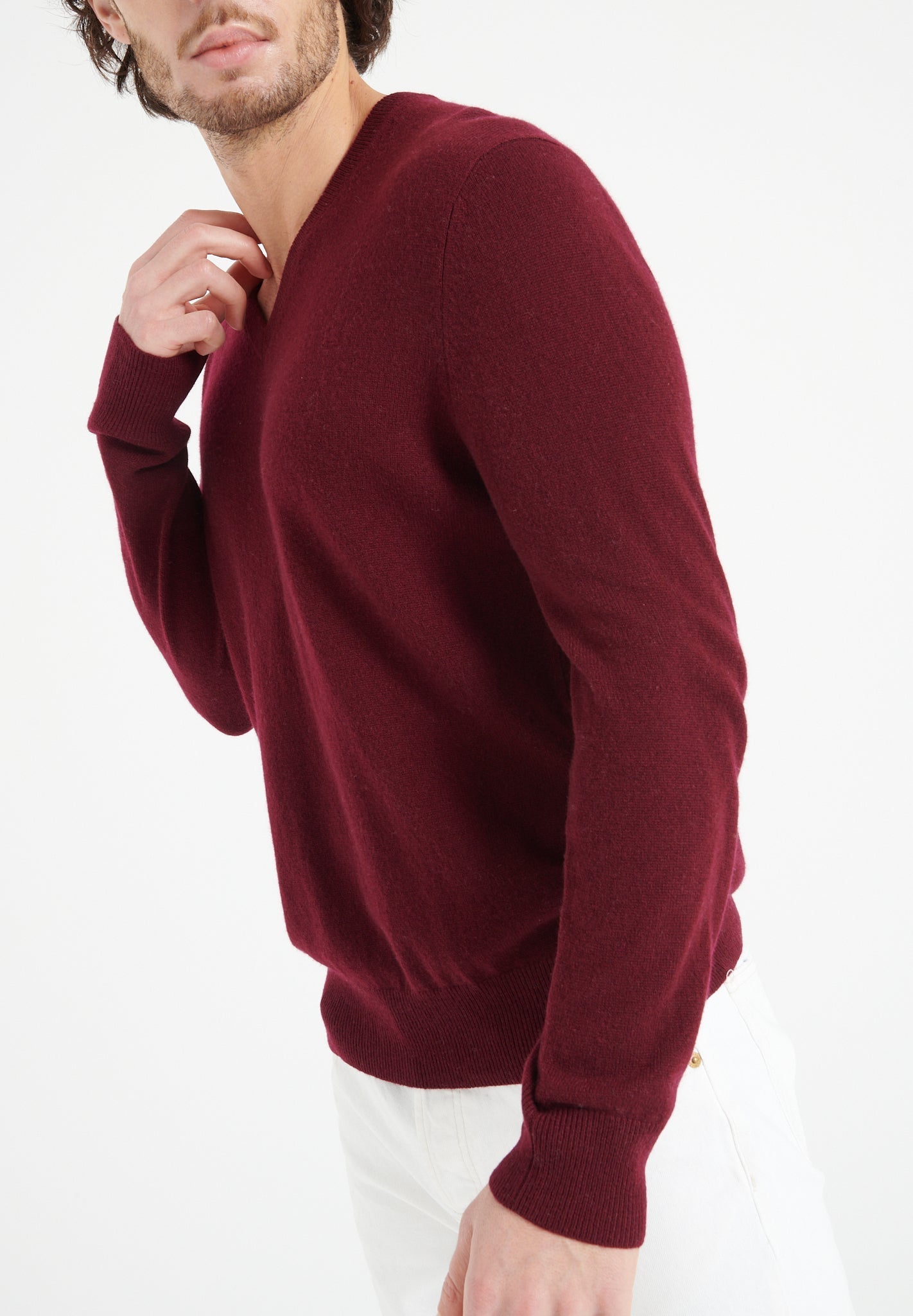 Pure Cashmere 2 Ply V-Neck Sweater (Luke 1)