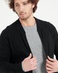 Pure Cashmere Bomber Neck Cardigan (Luke 10)