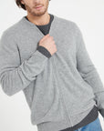 Pure Cashmere Bomber Neck Cardigan (Luke 10)
