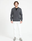 Pure Cashmere Bomber Neck Cardigan (Luke 10)