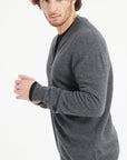 Pure Cashmere Bomber Neck Cardigan (Luke 10)