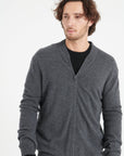 Pure Cashmere Bomber Neck Cardigan (Luke 10)