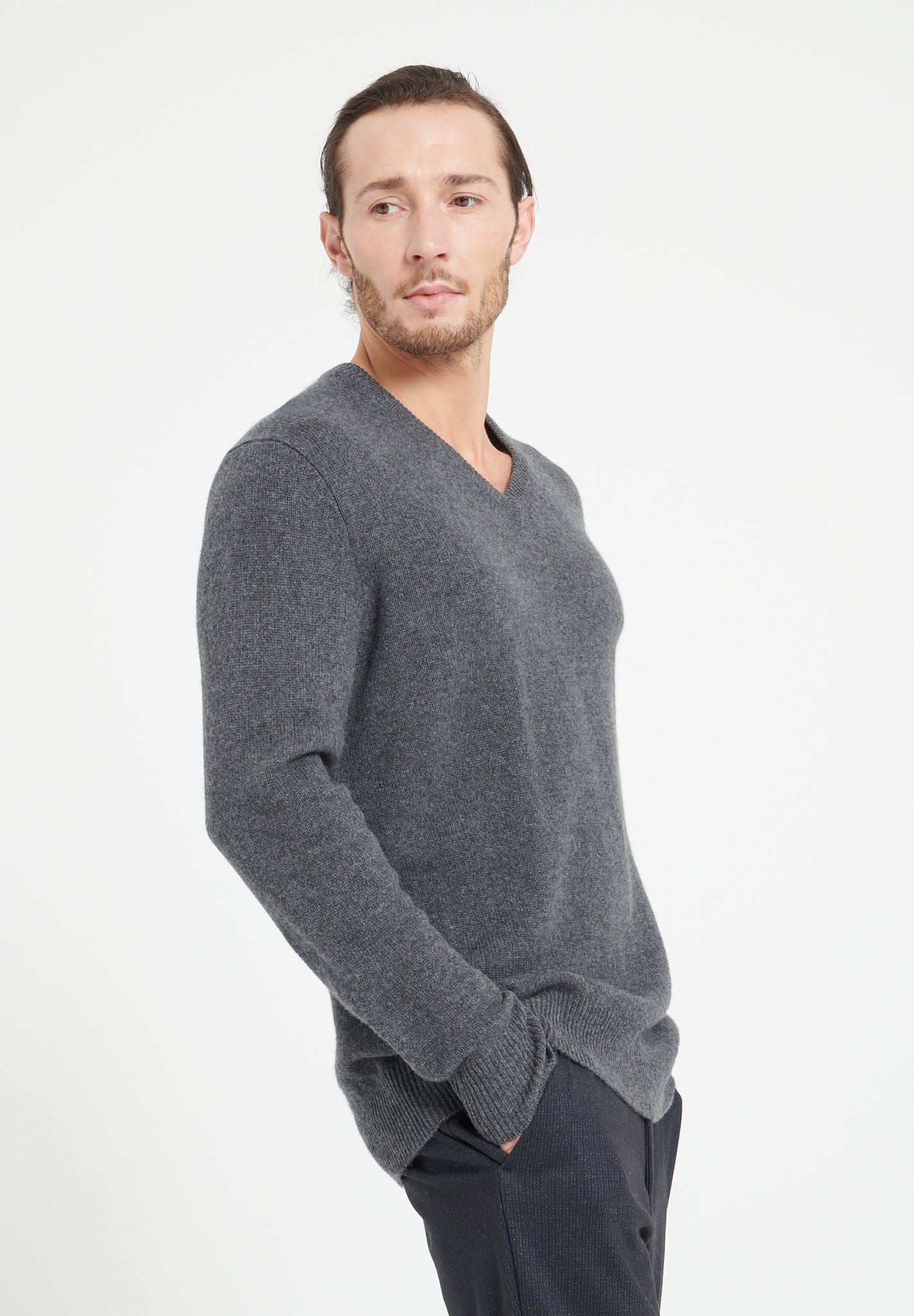 Pure Cashmere 4 ply V-Neck Sweater (Luke 13)