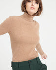 Pure Cashmere 4 ply Turtleneck Ribbed Sweater (Lilly 17)