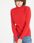 Pure Cashmere 4 ply Turtleneck Ribbed Sweater (Lilly 17)