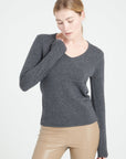 Pure Cashmere 4 Thread V-Neck Sweater (Lilly 20)