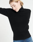 Pure Cashmere Rib Knit Turtleneck Sweater (Lilly 21)