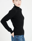 Pure Cashmere Rib Knit Turtleneck Sweater (Lilly 21)