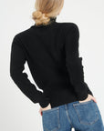 Pure Cashmere Rib Knit Turtleneck Sweater (Lilly 21)