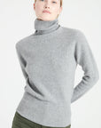Pure Cashmere Rib Knit Turtleneck Sweater (Lilly 21)