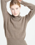 Pure Cashmere Rib Knit Turtleneck Sweater (Lilly 21)