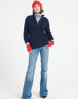 Pure Cashmere Rib Knit Funnel Neck Sweater w/Zip (Lilly 28)