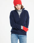 Pure Cashmere Rib Knit Funnel Neck Sweater w/Zip (Lilly 28)