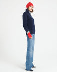Pure Cashmere Rib Knit Funnel Neck Sweater w/Zip (Lilly 28)