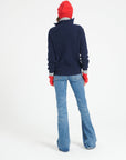Pure Cashmere Rib Knit Funnel Neck Sweater w/Zip (Lilly 28)
