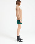 Pure Cashmere Rib Knit Funnel Neck Sweater w/Zip (Lilly 28)