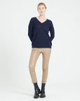 Pure Cashmere 2 ply V-Neck Sweater w/Stitch (Lilly 31)
