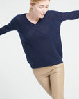 Pure Cashmere 2 ply V-Neck Sweater w/Stitch (Lilly 31)