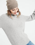 Pure Cashmere Rib Knit High Neck Sweater (Mia 1)