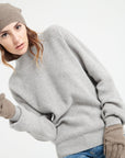 Pure Cashmere Rib Knit High Neck Sweater (Mia 1)