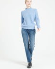 Pure Cashmere Rib Knit High Neck Sweater (Mia 1)