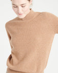 Pure Cashmere Rib Knit High Neck Sweater (Mia 1)