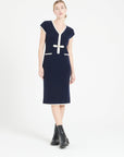 Pure Cashmere Milano Knit V-Neck Midi Dress (Mia 2)