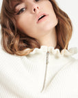 Pure Cashmere 2 ply Zip Neck Ribbed Sweater (Mia 4)