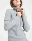 Pure Cashmere 2 ply Zip Neck Ribbed Sweater (Mia 4)