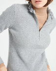 Pure Cashmere 2 ply Zip Neck Ribbed Sweater (Mia 4)