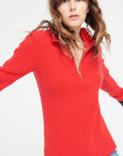 Pure Cashmere 2 ply Zip Neck Ribbed Sweater (Mia 4)