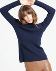 Pure Cashmere Turtleneck Ribbed Sweater (Mia 5)