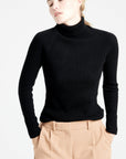 Pure Cashmere Turtleneck Ribbed Sweater (Mia 5)