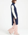 Pure Cashmere Long Sleeveless Ribbed Cardigan (Mia 6)