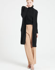 Pure Cashmere Long Sleeveless Ribbed Cardigan (Mia 6)