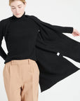 Pure Cashmere Long Sleeveless Ribbed Cardigan (Mia 6)