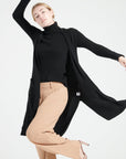 Pure Cashmere Long Sleeveless Ribbed Cardigan (Mia 6)