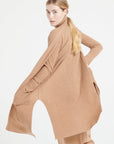 Pure Cashmere Long Sleeveless Ribbed Cardigan (Mia 6)