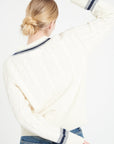 Pure Cashmere 6 ply Cable Knit V-Neck Sweater (Mia 10)