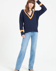 Pure Cashmere 6 ply Cable Knit V-Neck Sweater (Mia 10)
