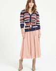 Pure Cashmere 6 ply V-Neck Cardigan w/Puffed Sleeves (Mia 11)