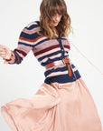 Pure Cashmere 6 ply V-Neck Cardigan w/Puffed Sleeves (Mia 11)