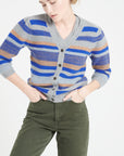 Pure Cashmere 6 ply V-Neck Cardigan w/Puffed Sleeves (Mia 11)