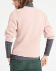 Pure Cashmere 2 ply Short Sleeve V-Neck Cardigan w/Ribbed Stitching (Mia 13)