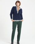 Pure Cashmere Ribbed V-Neck Cardigan (Mia 14)