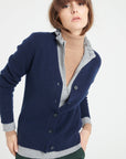 Pure Cashmere Ribbed V-Neck Cardigan (Mia 14)