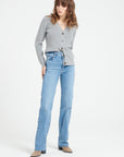 Pure Cashmere Ribbed V-Neck Cardigan (Mia 14)